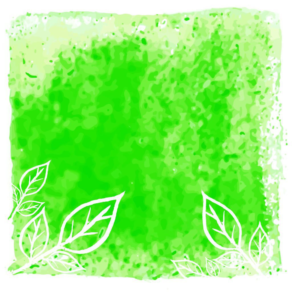 Modern green watercolor leaves background Free Vector