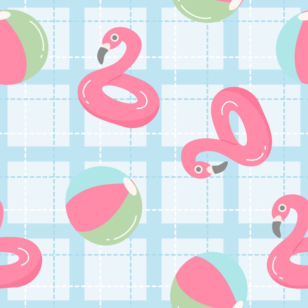 Cute Summer Seamless Pattern Background Free Vector