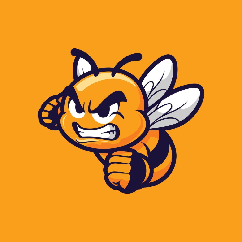 icon of a bee in a rage Stock Free