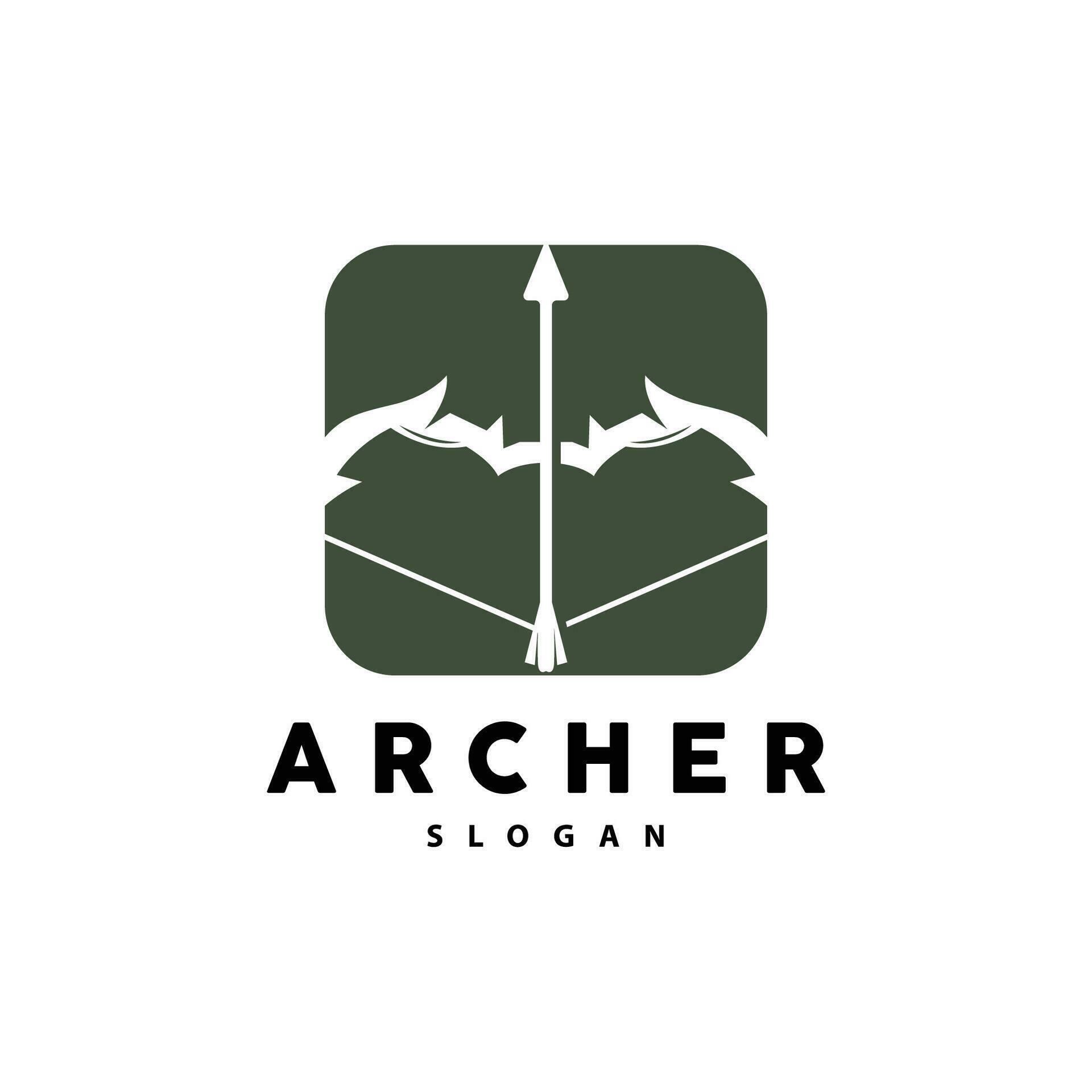 Archer Logo, Archery Arrow Vector, Elegant Simple Minimalist Design, Icon Symbol Illustration Template Stock Free