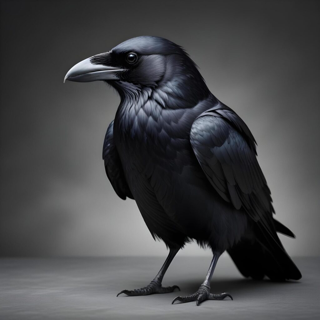 crow realistic plain background Stock Free