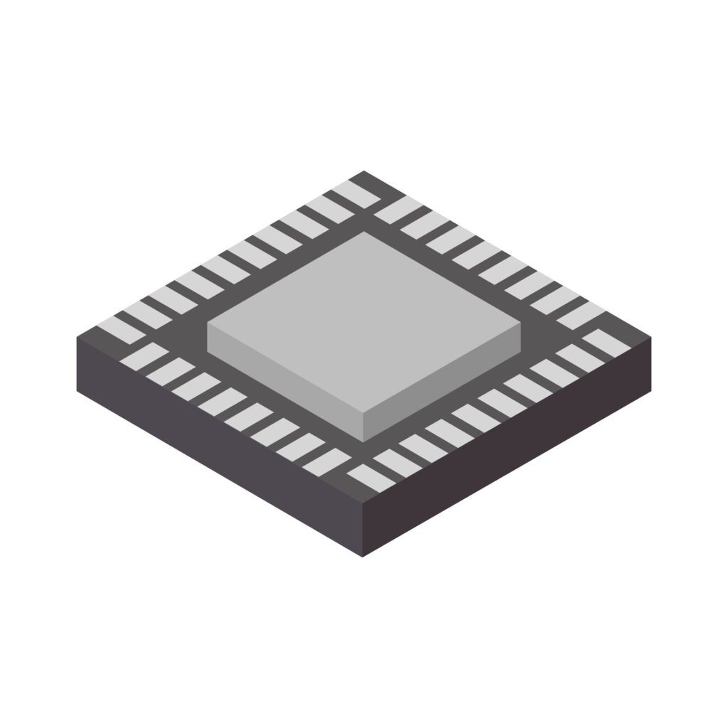 Isometric microchip on a background Free Vector