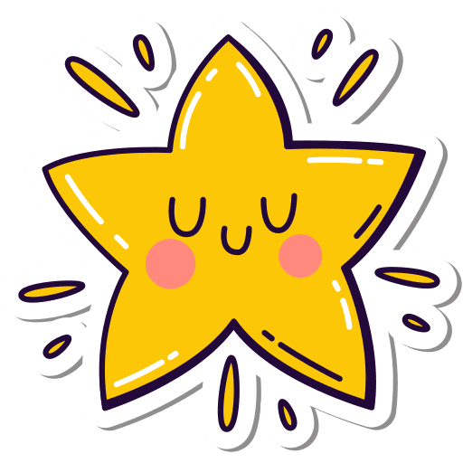 Star, pleased, happy sticker