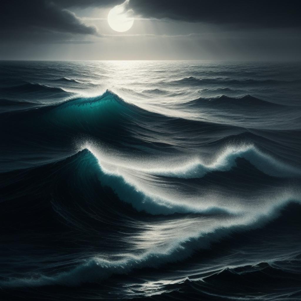 Dark ocean water with by @ai_generated