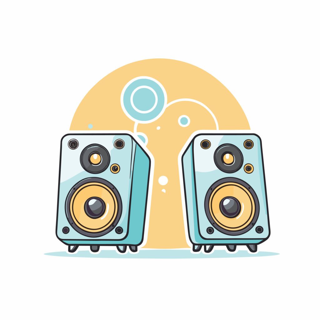 Cartoon speaker illustration on white background design Free Vector