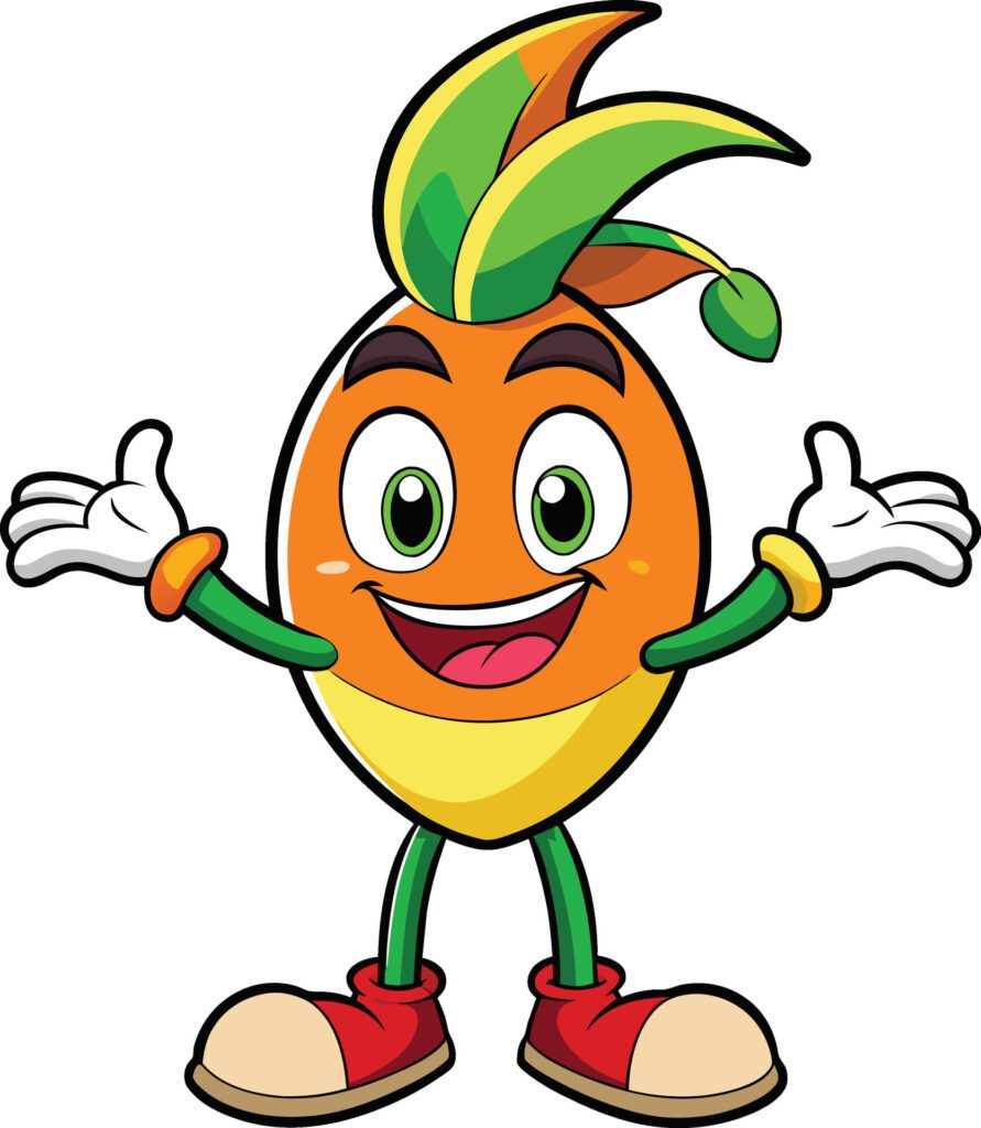 Cartoon apricot fruit character isolated on white background illustration Free Vector