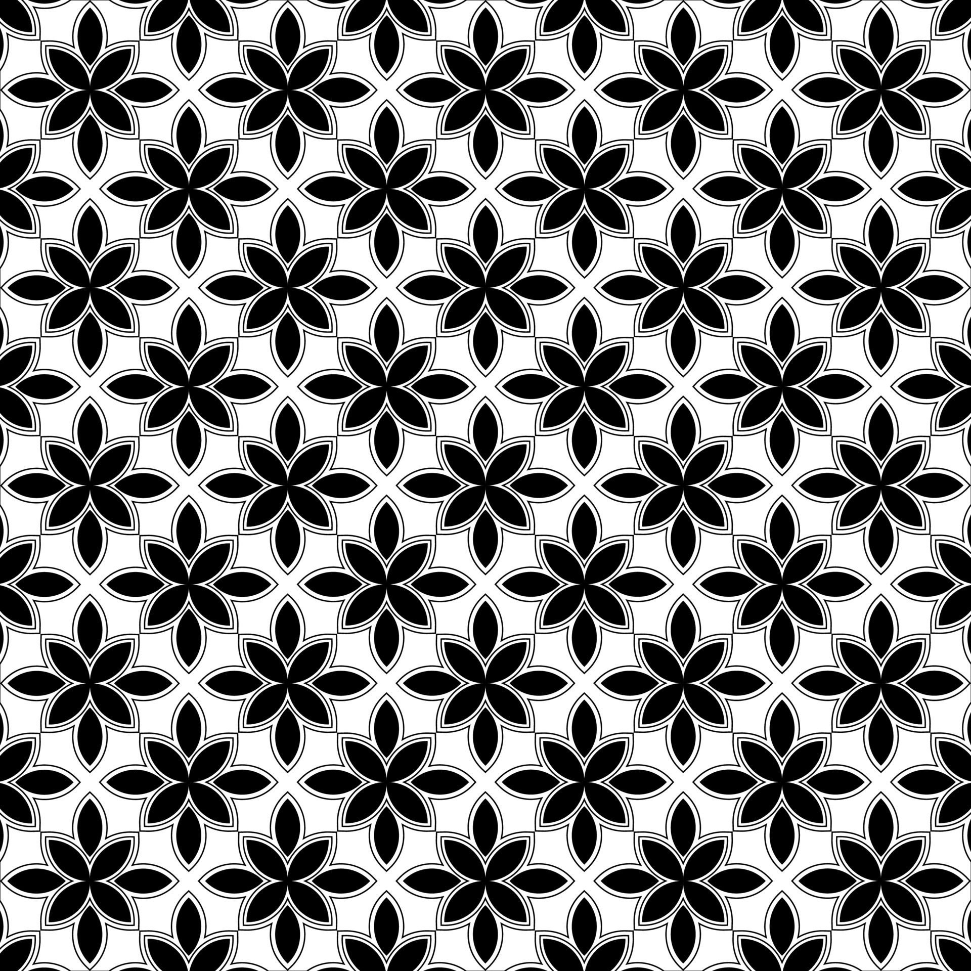 geometric Seamless ornamental pattern vector in illustration on black and white background Free Vector