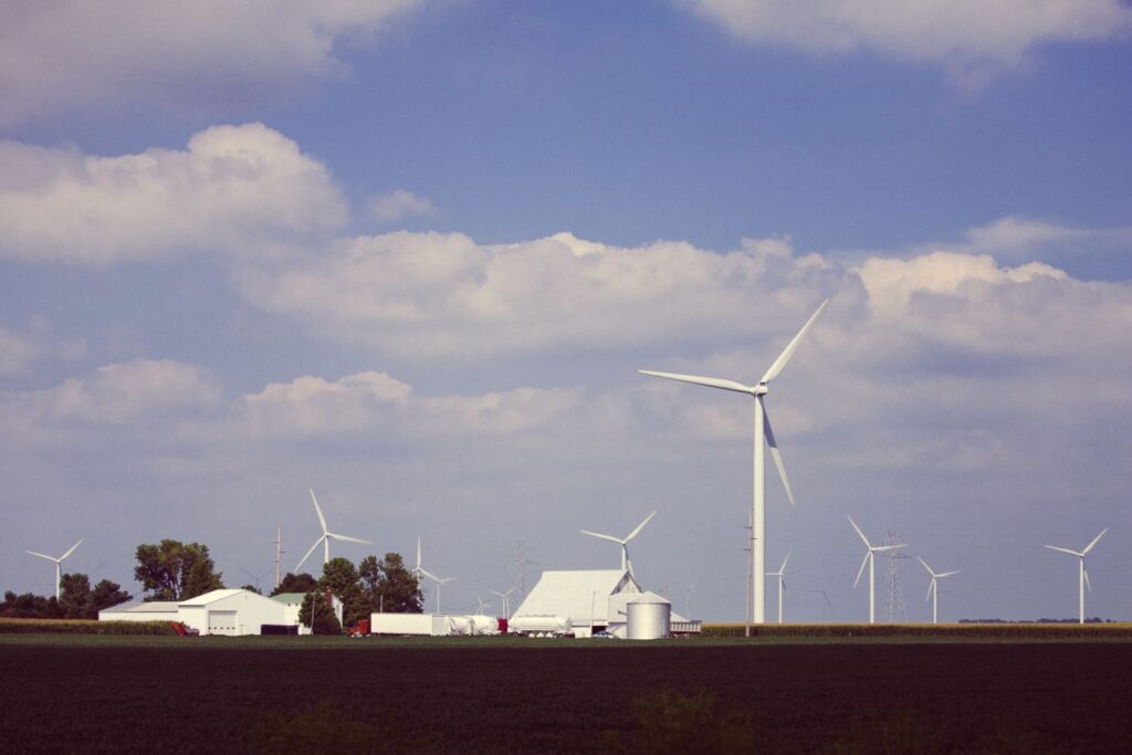 Wind Turbines Energy Farm Indiana Stock Free