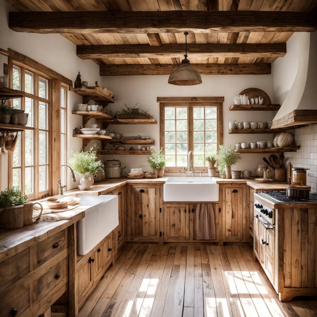 Rustic farmhouse kitchen, natural by @ai_generated