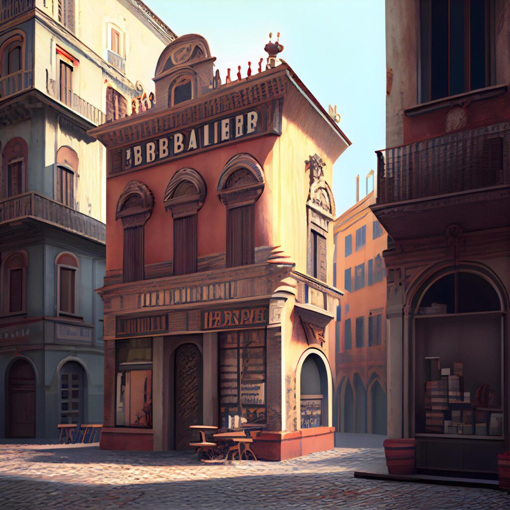 The old town of Bologna, Italy. 3D rendering, Image Stock Free