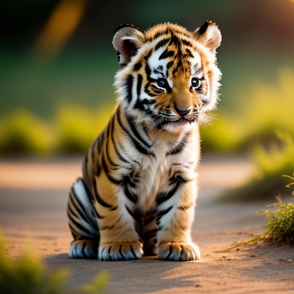 An adorable baby tiger by @ai_generated