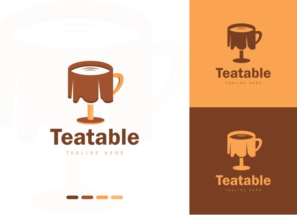 Tea table logo design concept vector design Stock Free