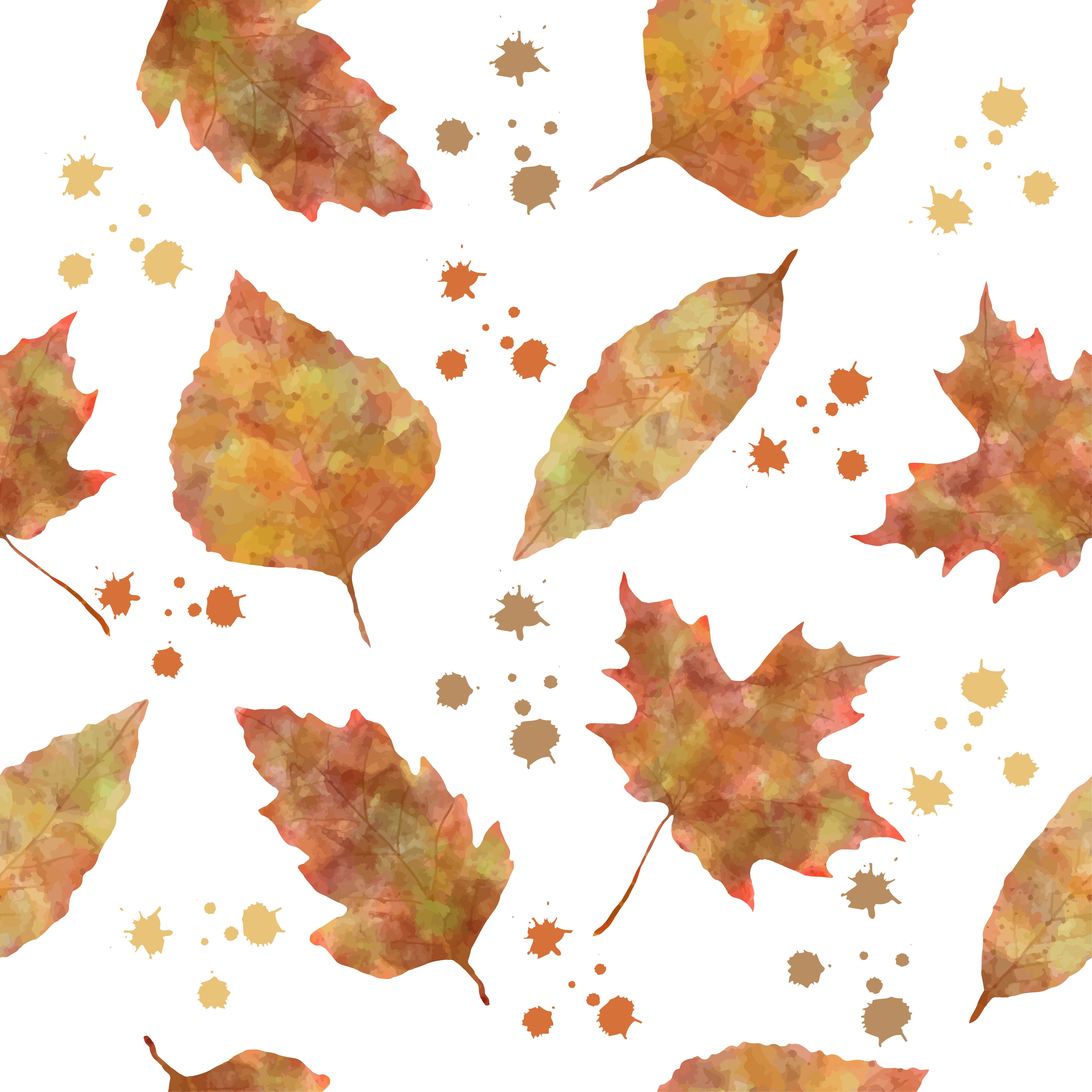 Nature seamless pattern with autumn leaves Free Vector