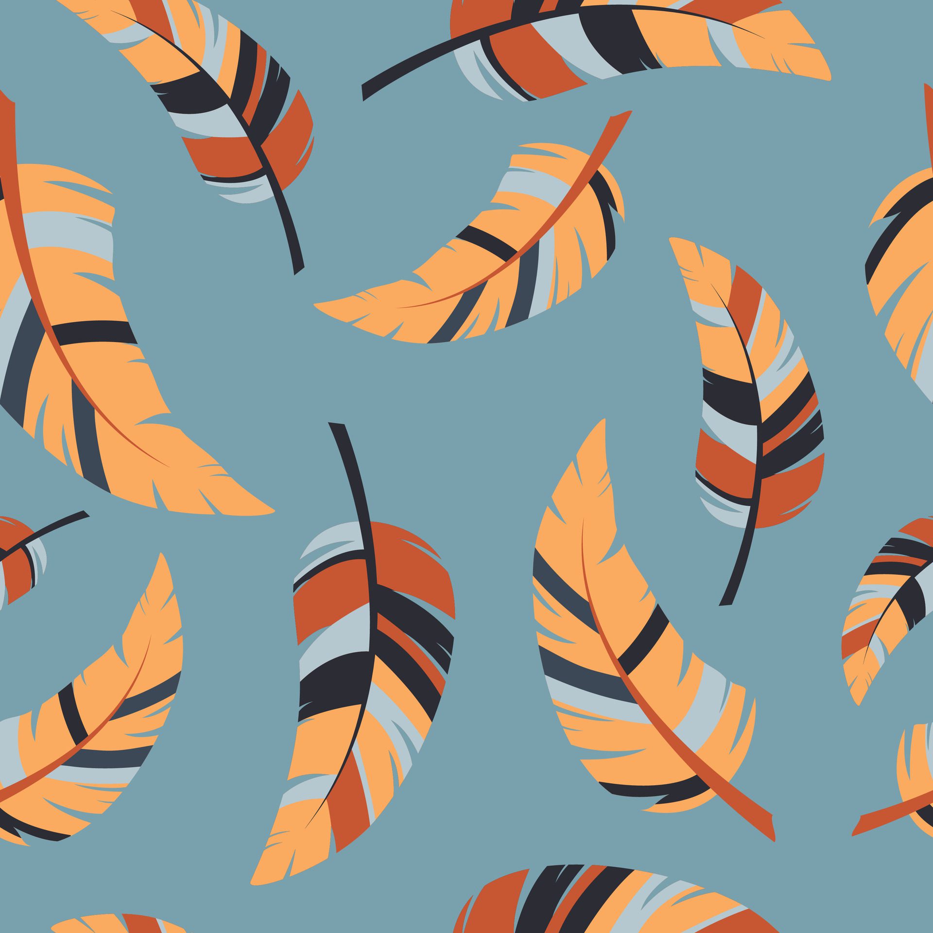 seamless pattern with feathers Free Vector