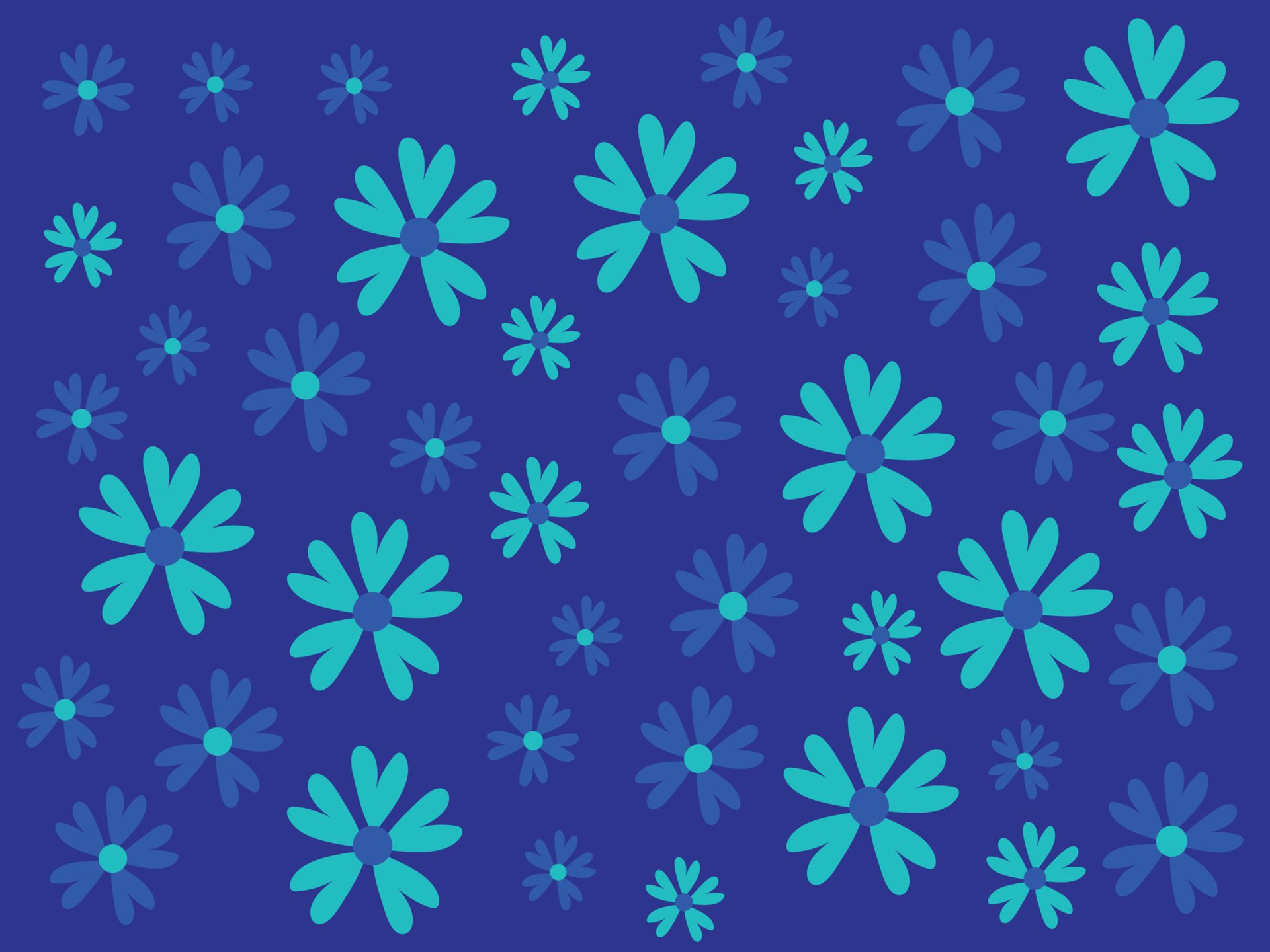 Beautiful floral pattern blue background vector illustration Free Vector