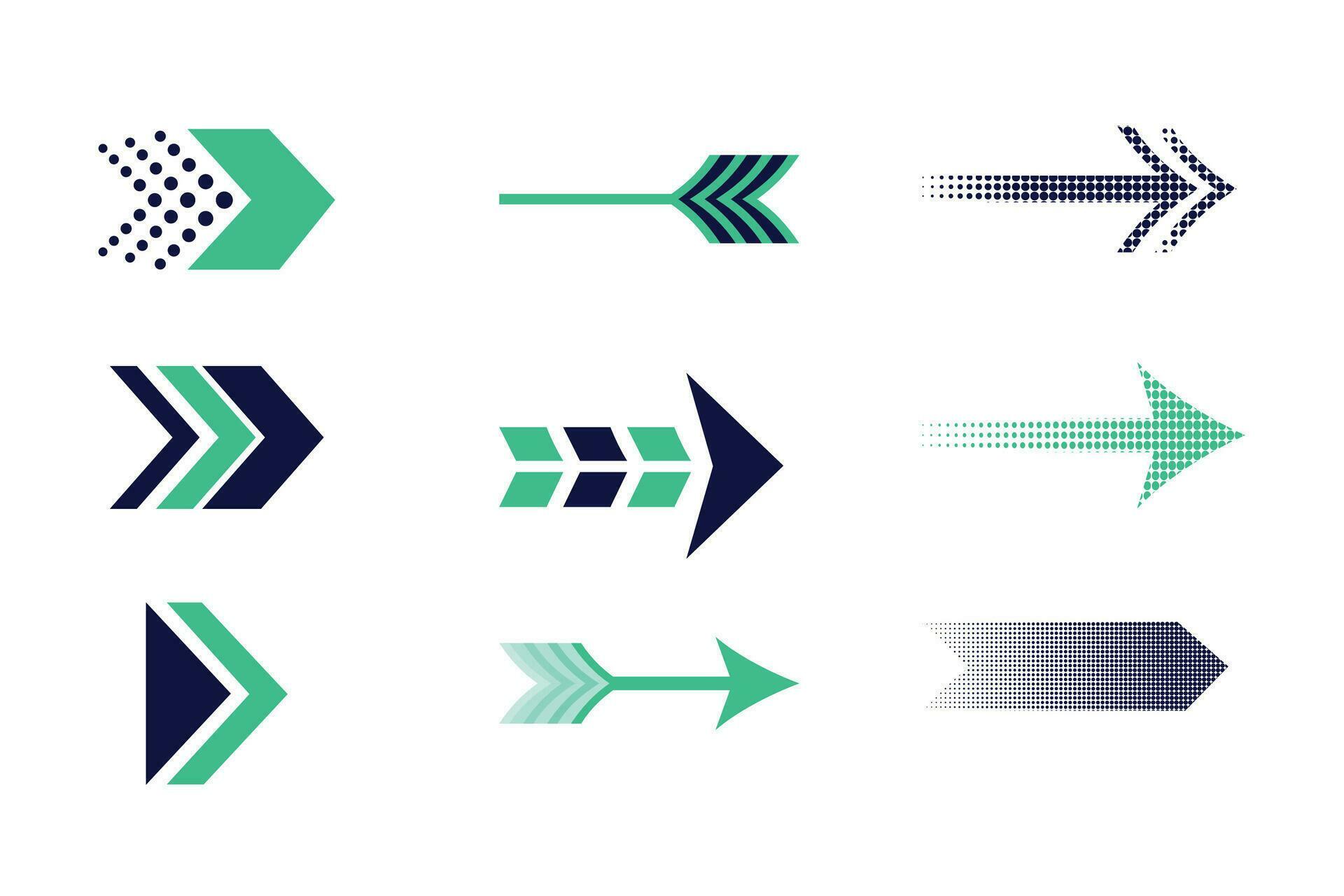 Free vector directional green arrow sign or icon design with modern background Stock Free