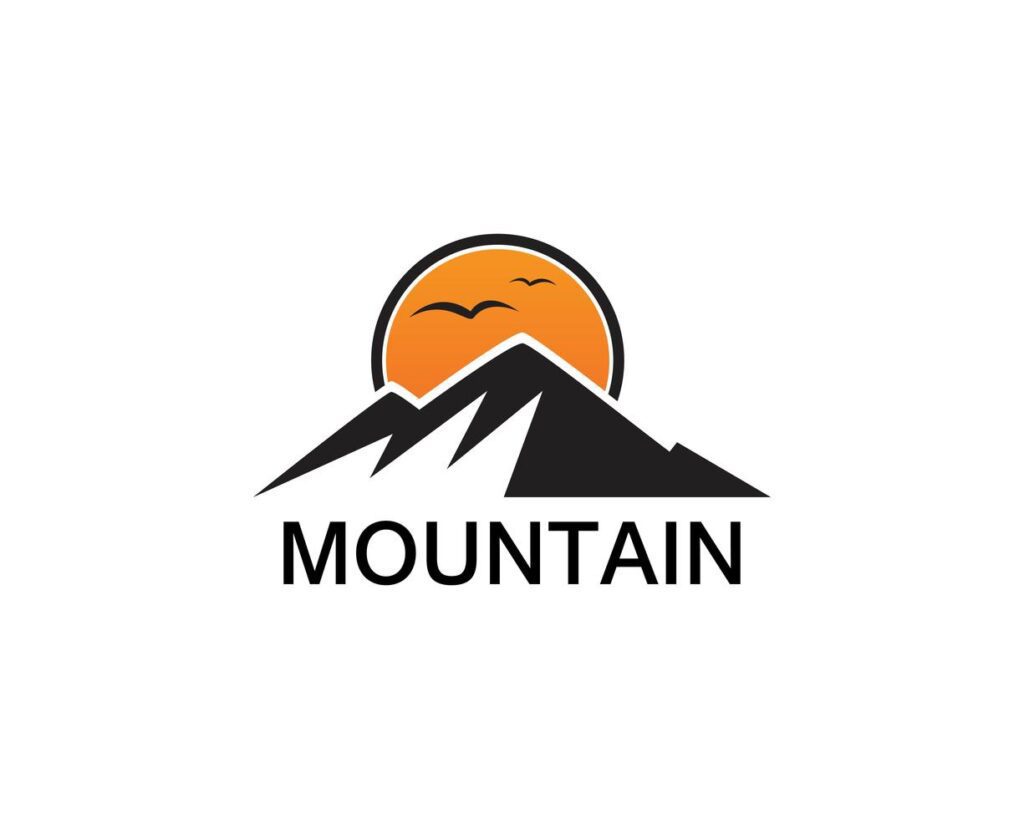 Minimalist Landscape Mountain logo design inspirations Stock Free