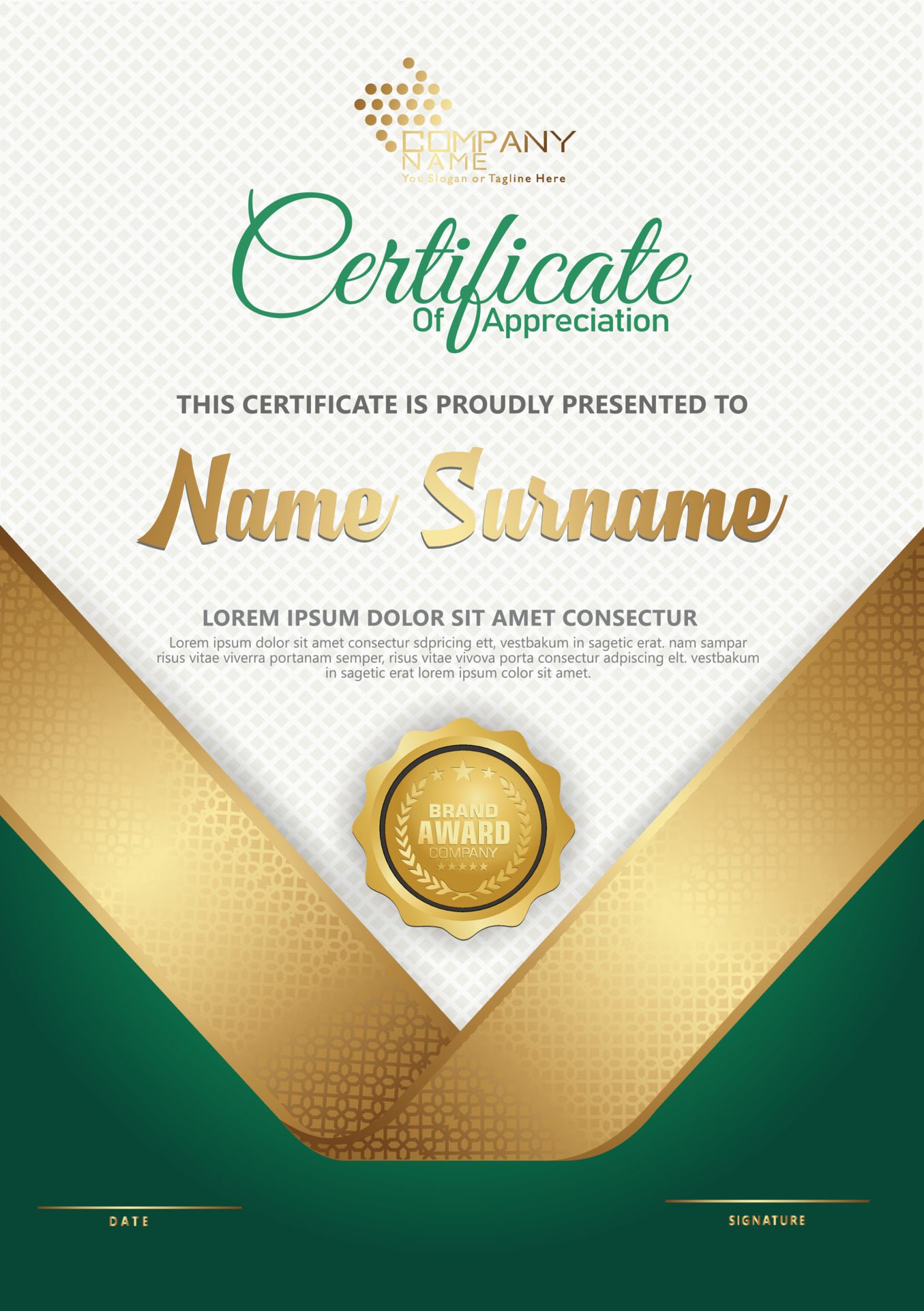 certificate template with luxury and elegant texture pattern background, diploma,Vector illustration Free Vector