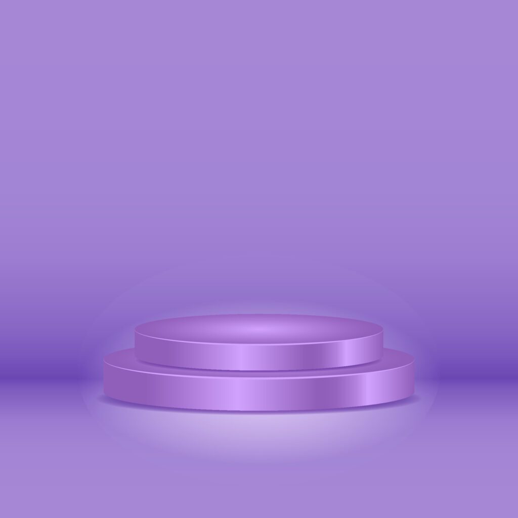 purple cylinder podium. 3d, simple, modern, minimal and elegant concept. used for pedestal, product display and stage showcase Free Vector