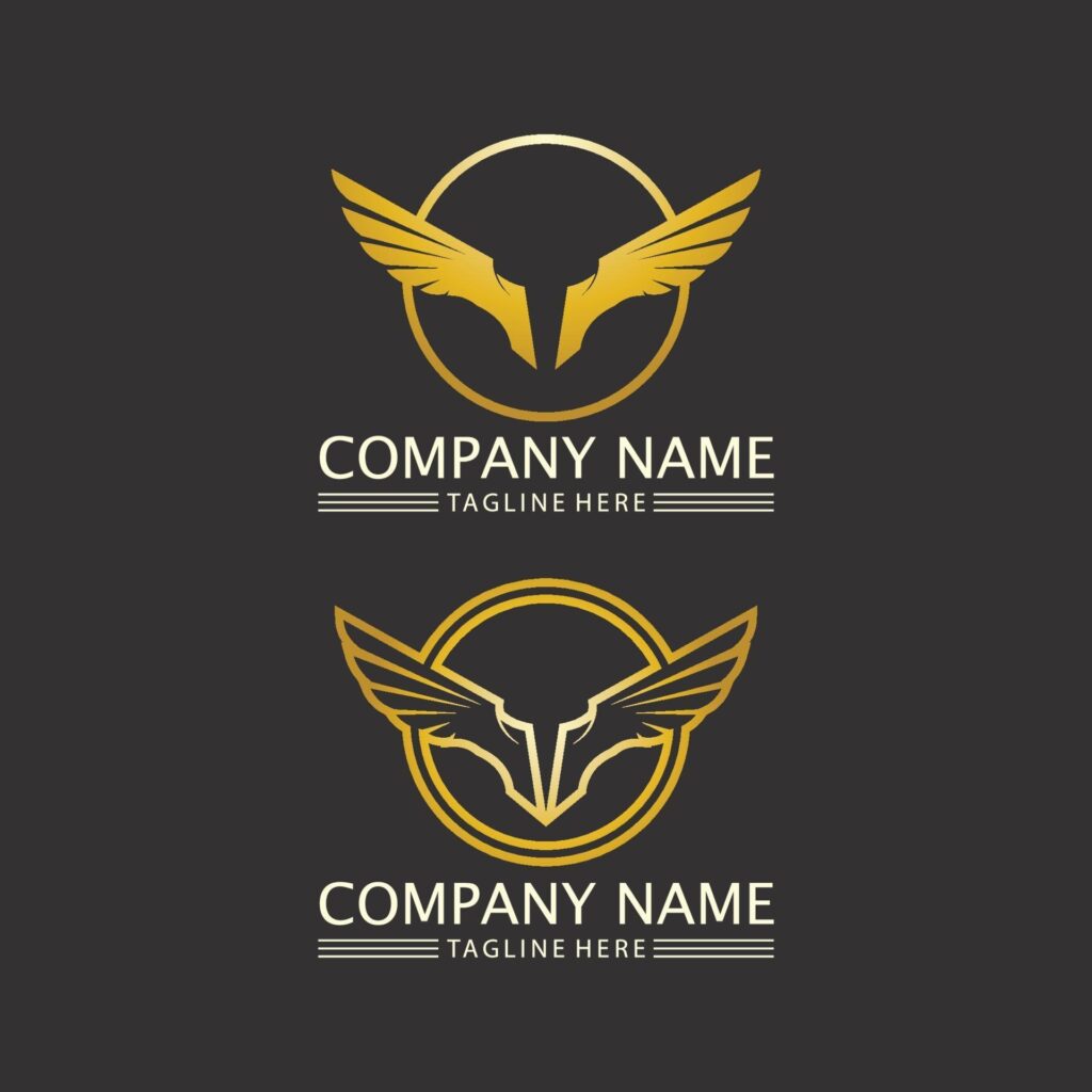 Falcon Logo Template vector wings and font logo design Stock Free