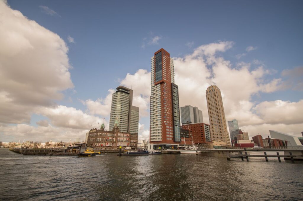 Skyscrapers at Rotterdam harbor Stock Free