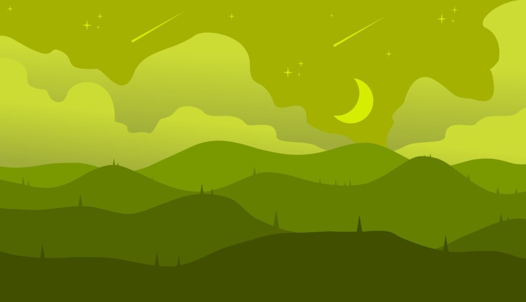 vector illustration of nature landscape background banner with stars and moon Free Vector and Free SVG