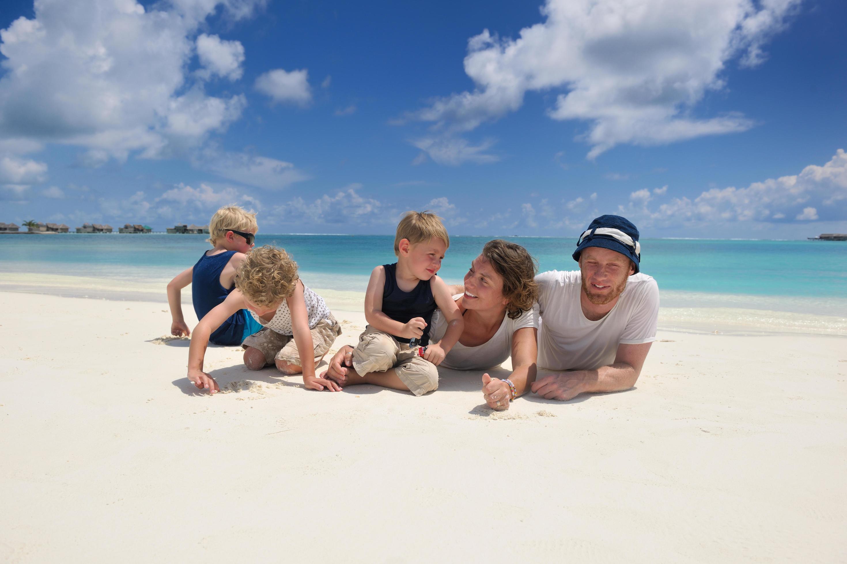 happy family on vacation Stock Free