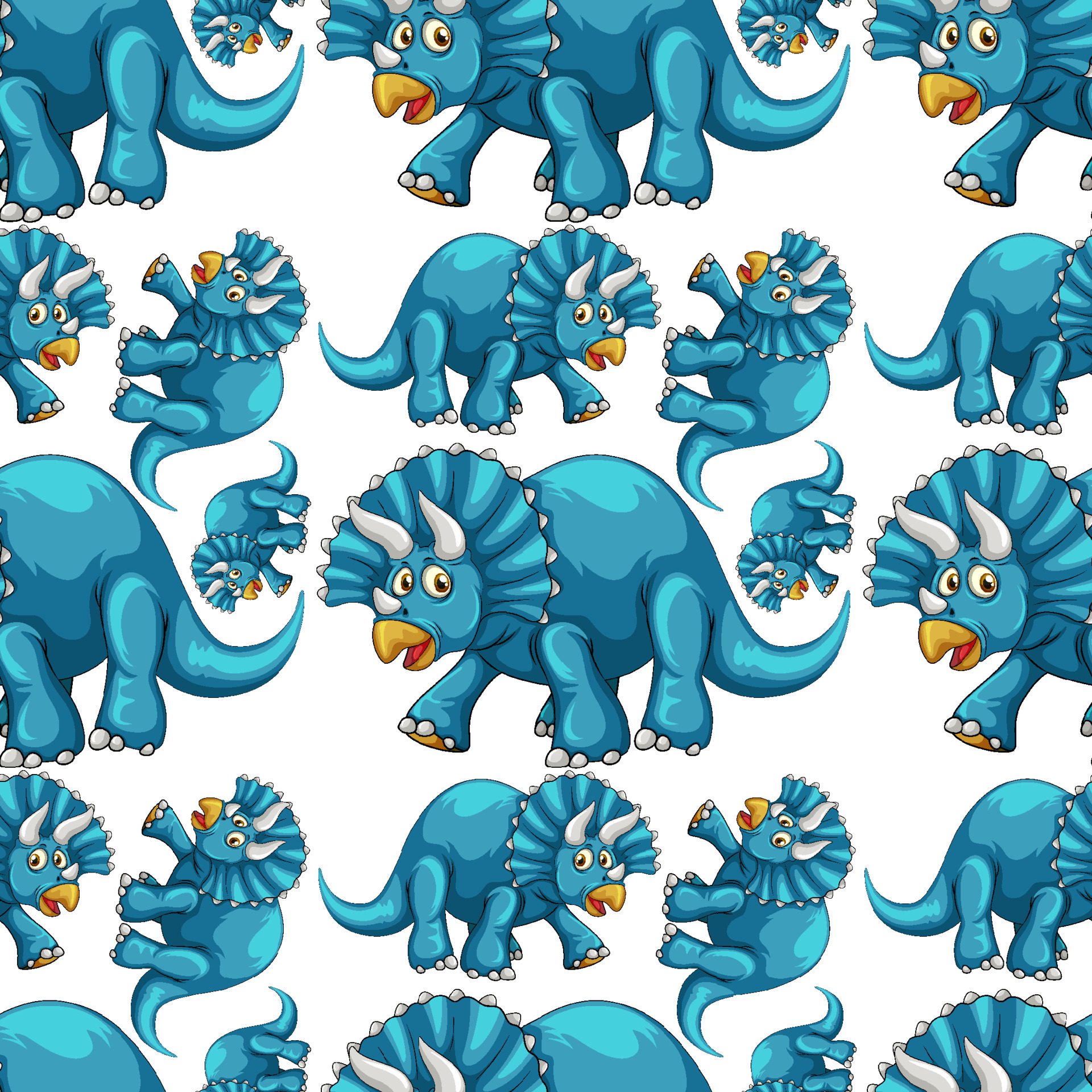 Seamless pattern with fantasy dinosaurs cartoon Free Vector