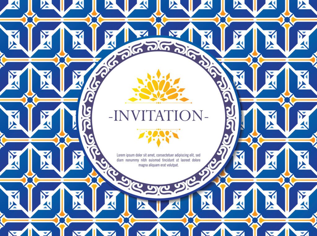 Colorful invitation background style ornamental pattern Free Vector