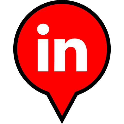 Linkedin, pin, location icon