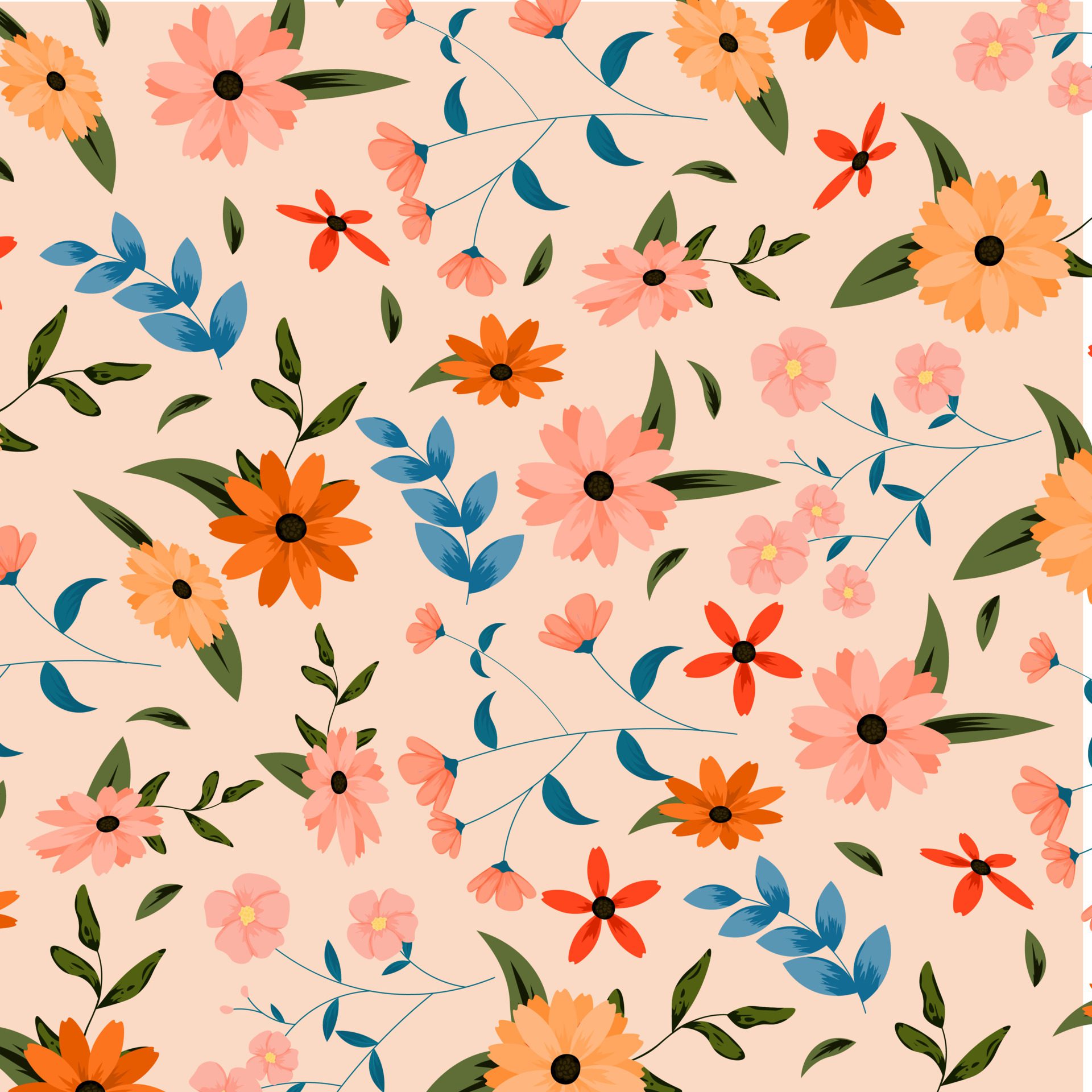 Abstract flower pattern background. Vector. Free Vector