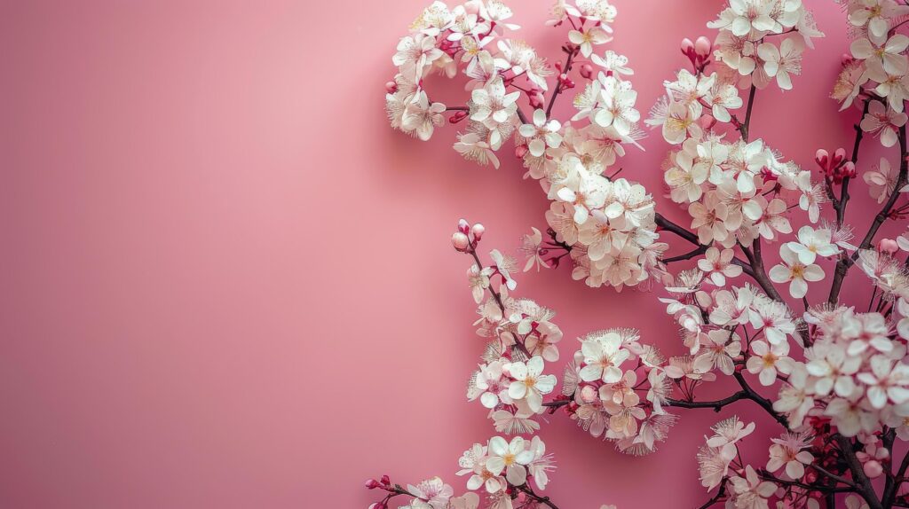 White Flowers on Pink Background Stock Free