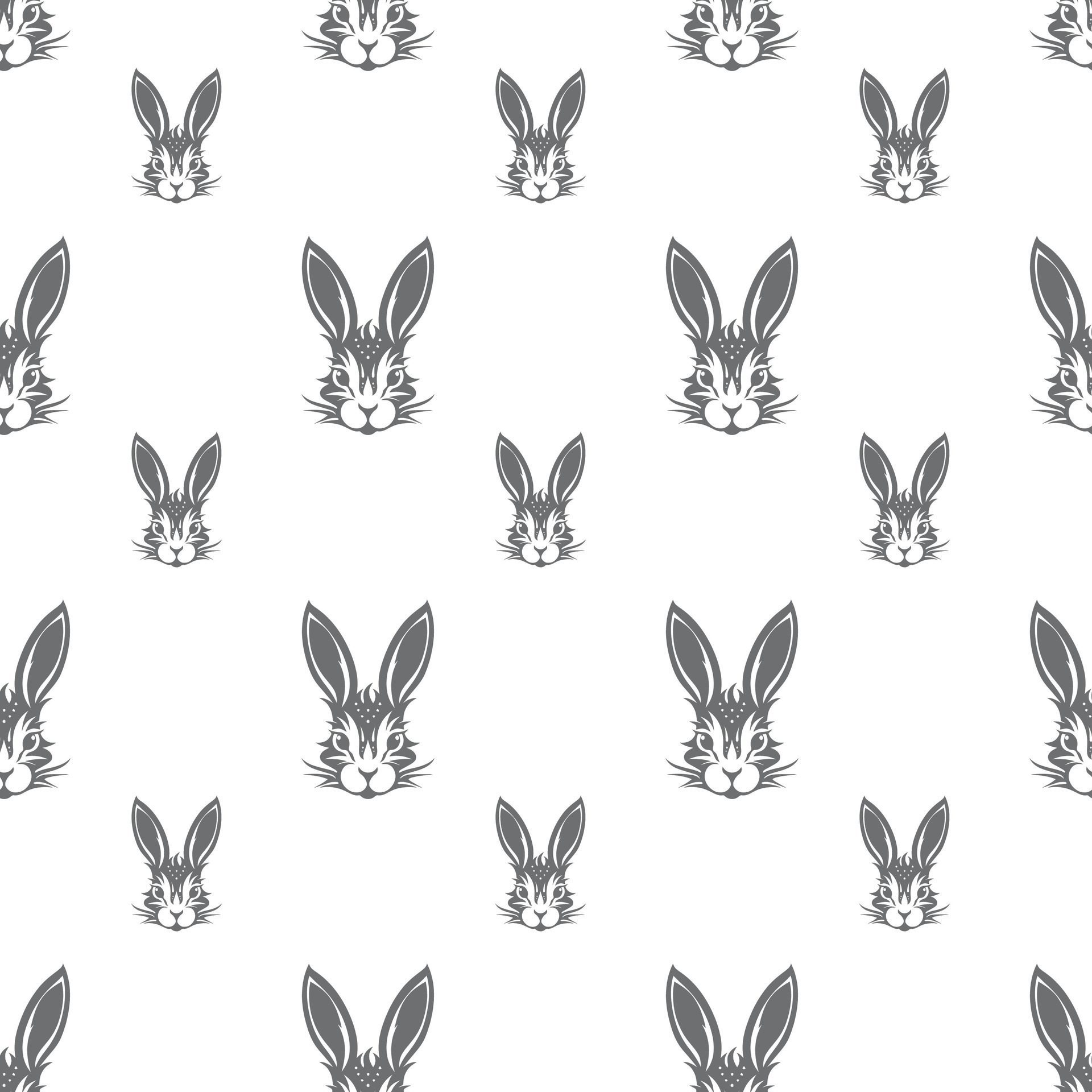 Bunny Most Wanted Seamless Pattern Design Free Vector