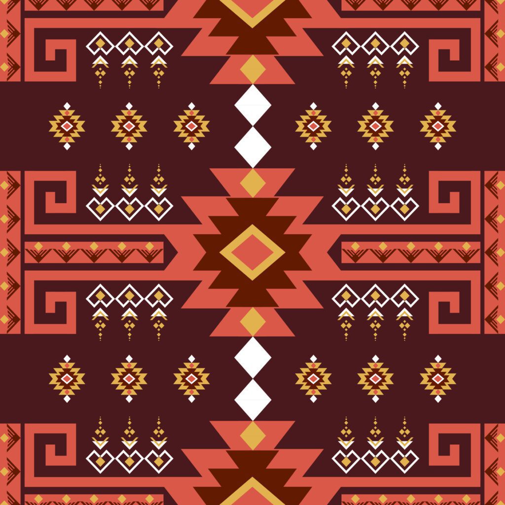 Ethnic seamless pattern. Tribal background. Aztec ornament. Geometric design. Free Vector