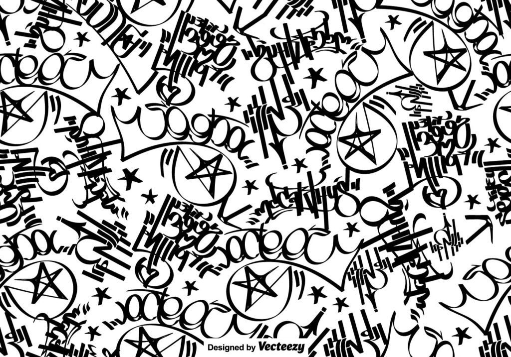 Vector Graffiti Tags Seamless Pattern Free Vector and Free SVG