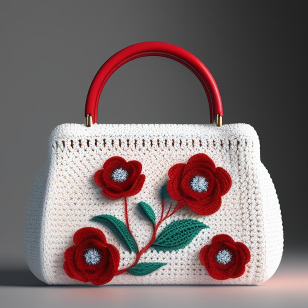 A white crocheted bag by @ai_generated