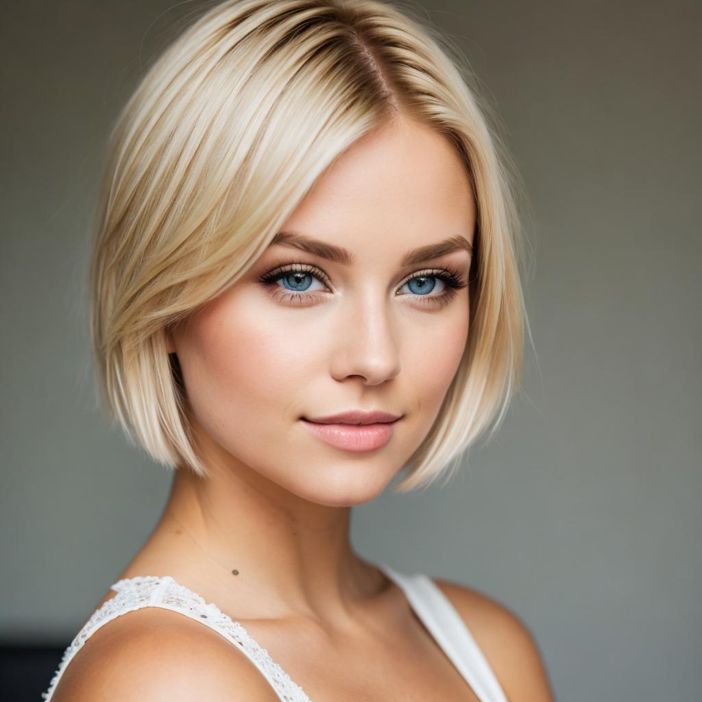 Beautiful blonde short hair by @ai_generated