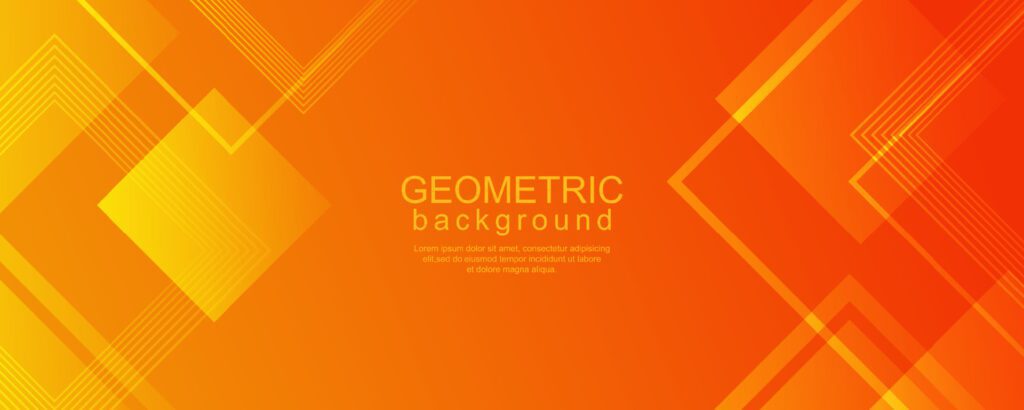 Minimal geometric background with dynamic square design in orange gradient color Free Vector