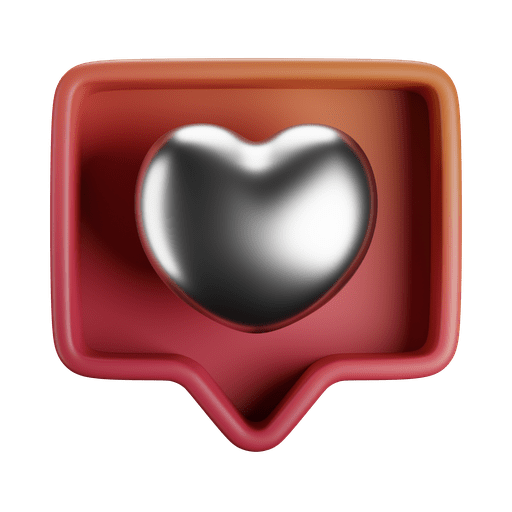 Love, notify, heart 3D illustration