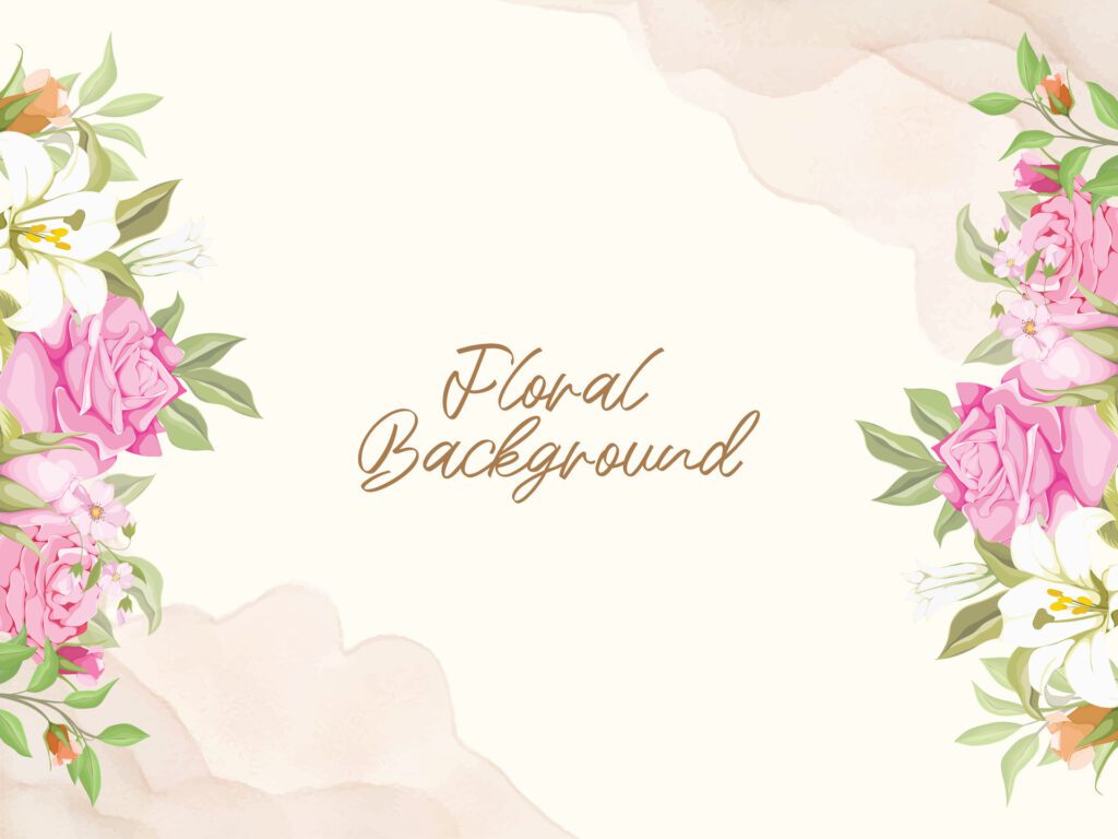 Floral Wedding Background Template Free Vector