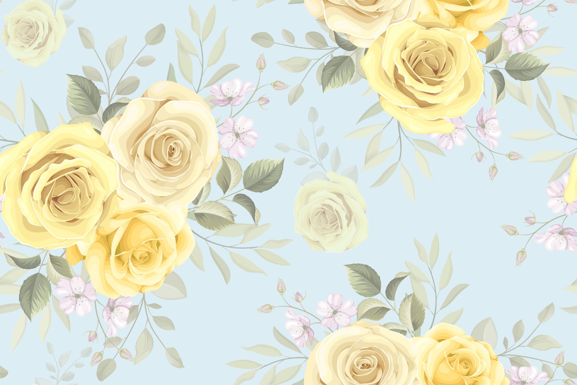 Floral seamless pattern background with soft color Free Vector and Free SVG