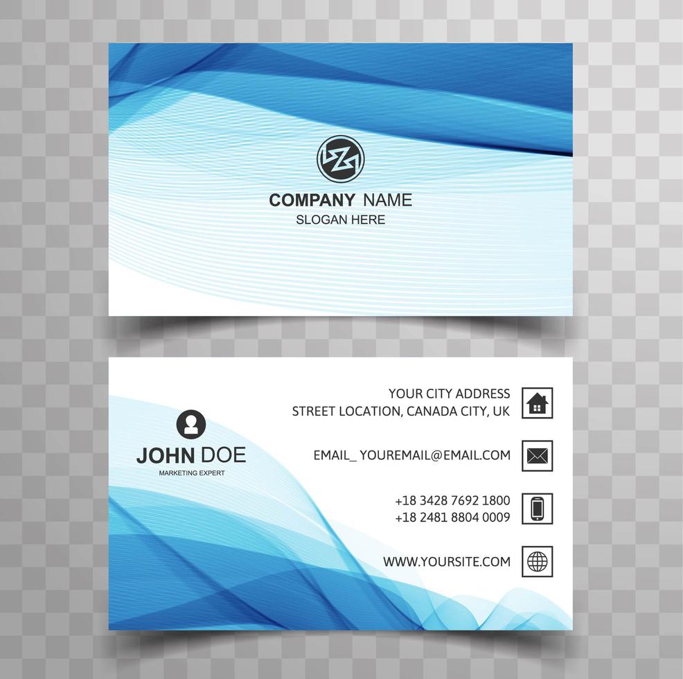 Abstract stylish wave colorful business card template design Stock Free