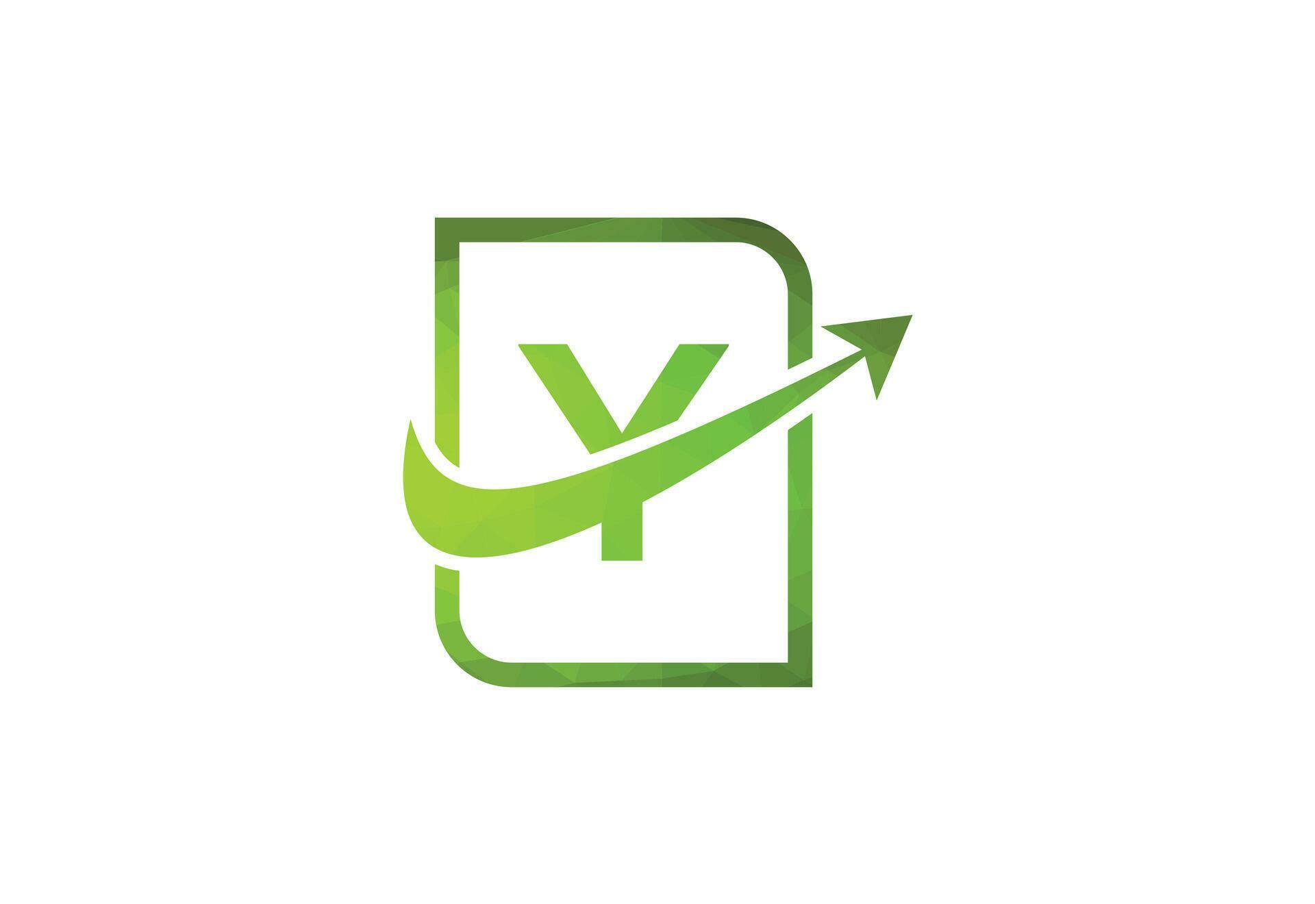 Business letter Y with arrow chart logo vector icon illustration Stock Free