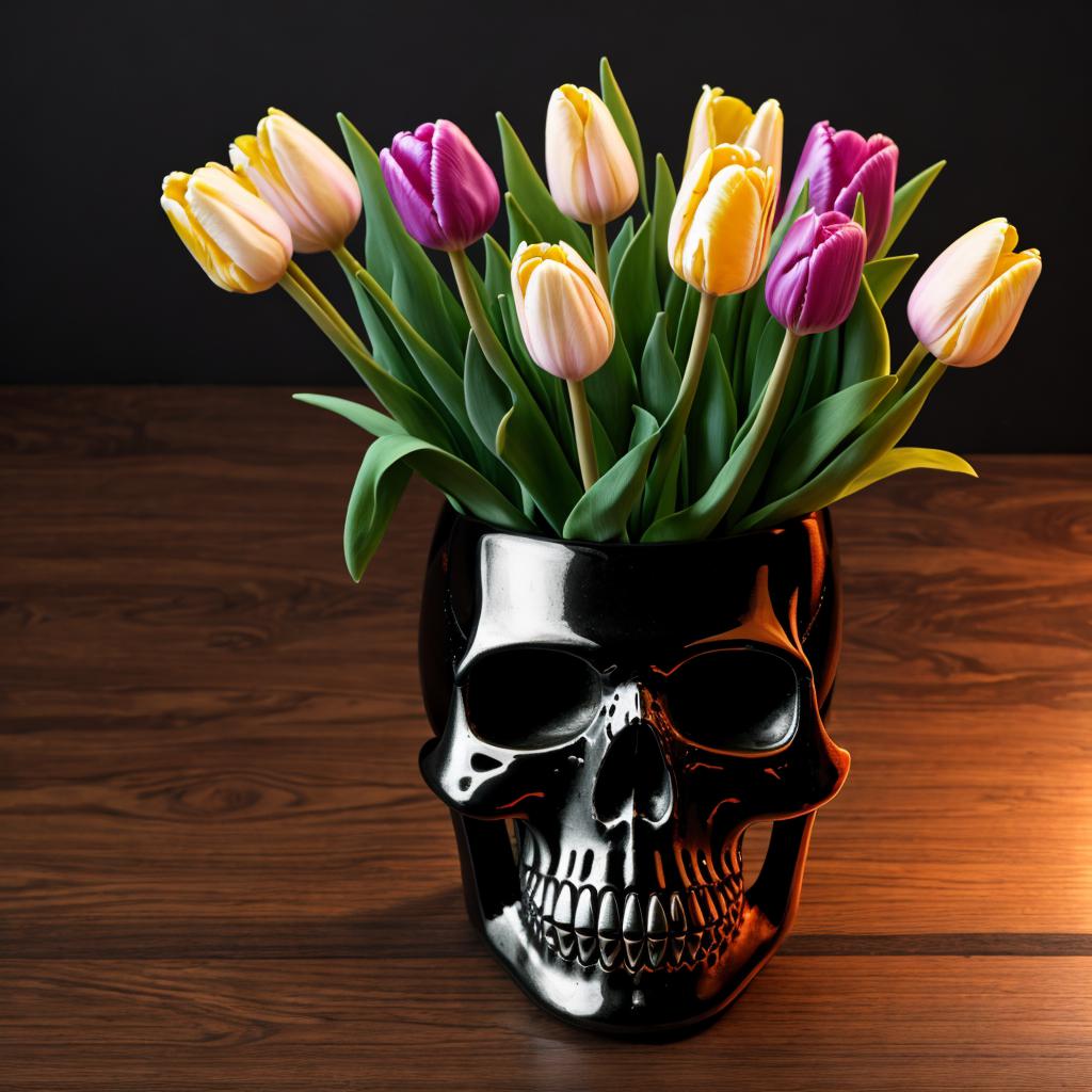 Tulips are skulls 8K,Cyberpunk,Highly by @ai_generated