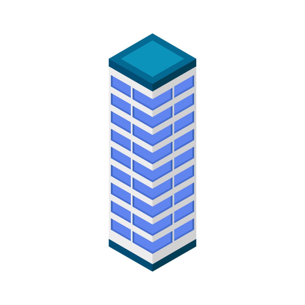 Isometric Skyscraper Icon On Background Free Vector