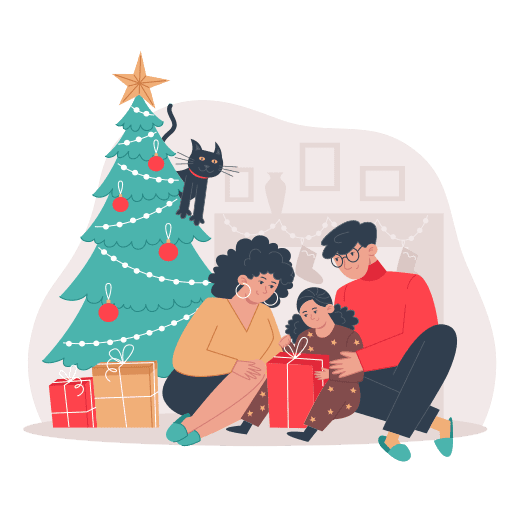 Family, christmas, traditions illustration