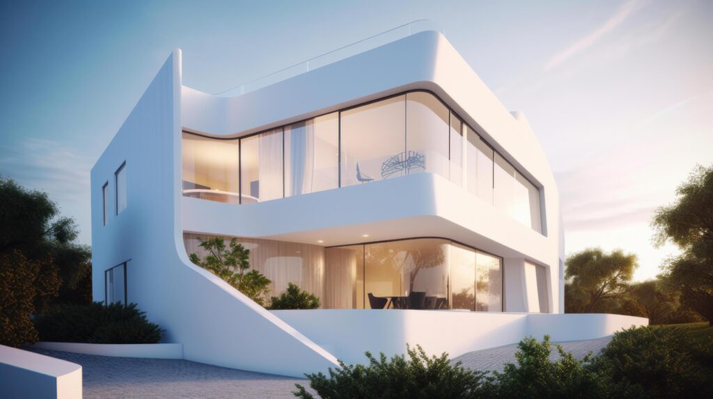 White modern villa. Illustration Stock Free