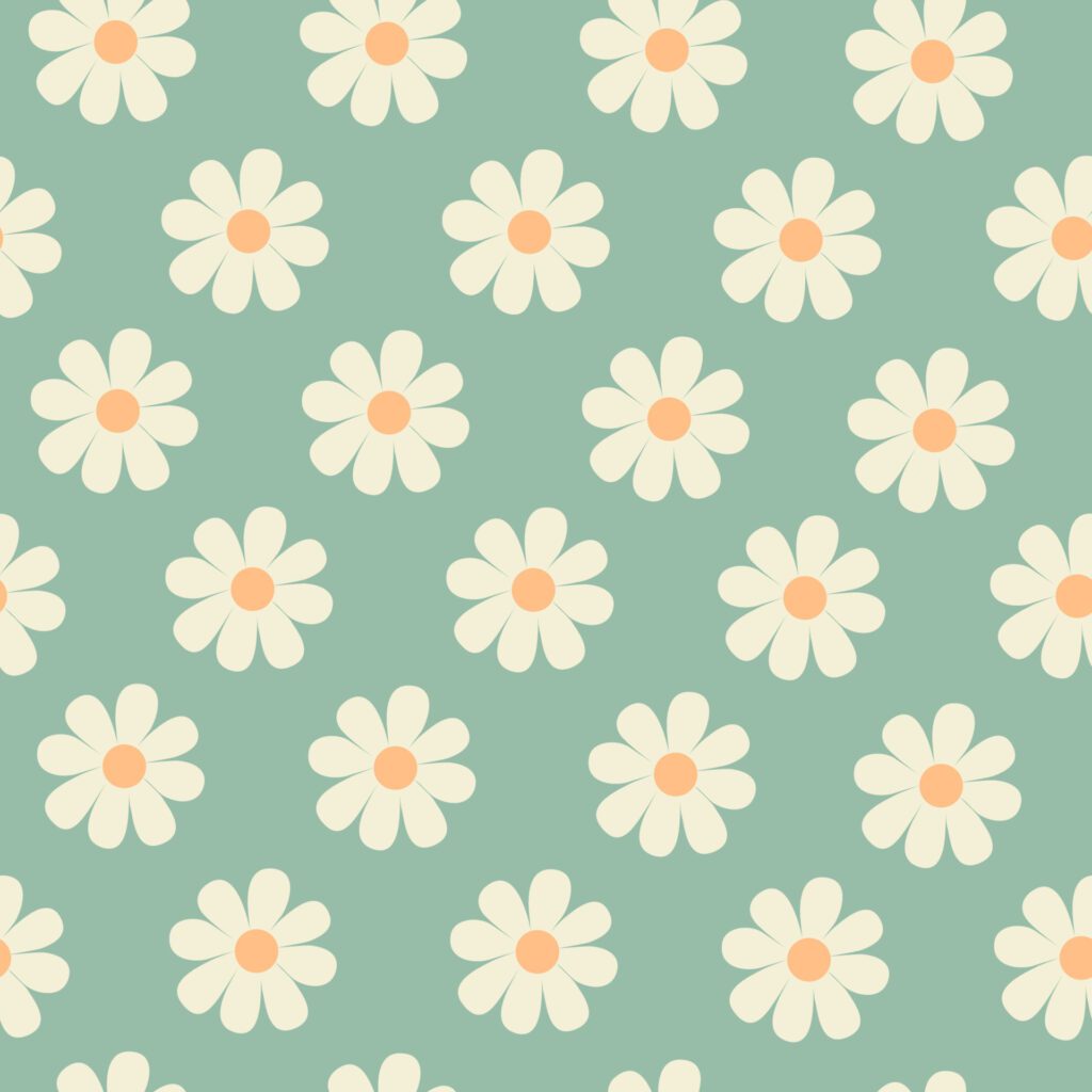 Daisy flower vector pattern illusration floral background Free Vector and Free SVG