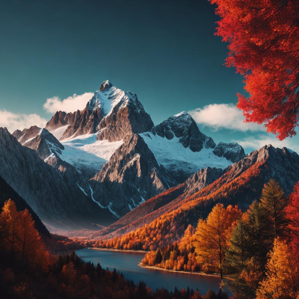 Majestic mountain range,High quality,Highly by @ai_generated