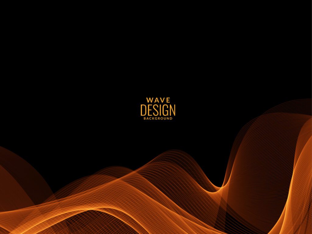 Abstract redish orange light flowing stylish wave modern illustration pattern background Free Vector